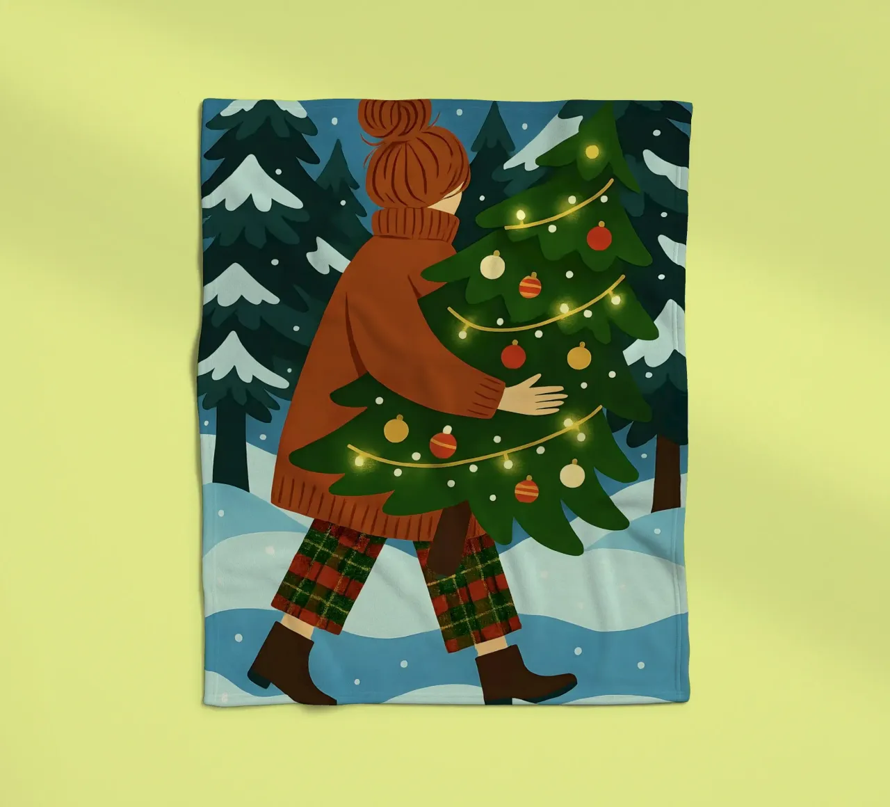 ALBERO DI NATALE CON LUCI FIABESCHE coperta in pile da CHRISTMAS ART