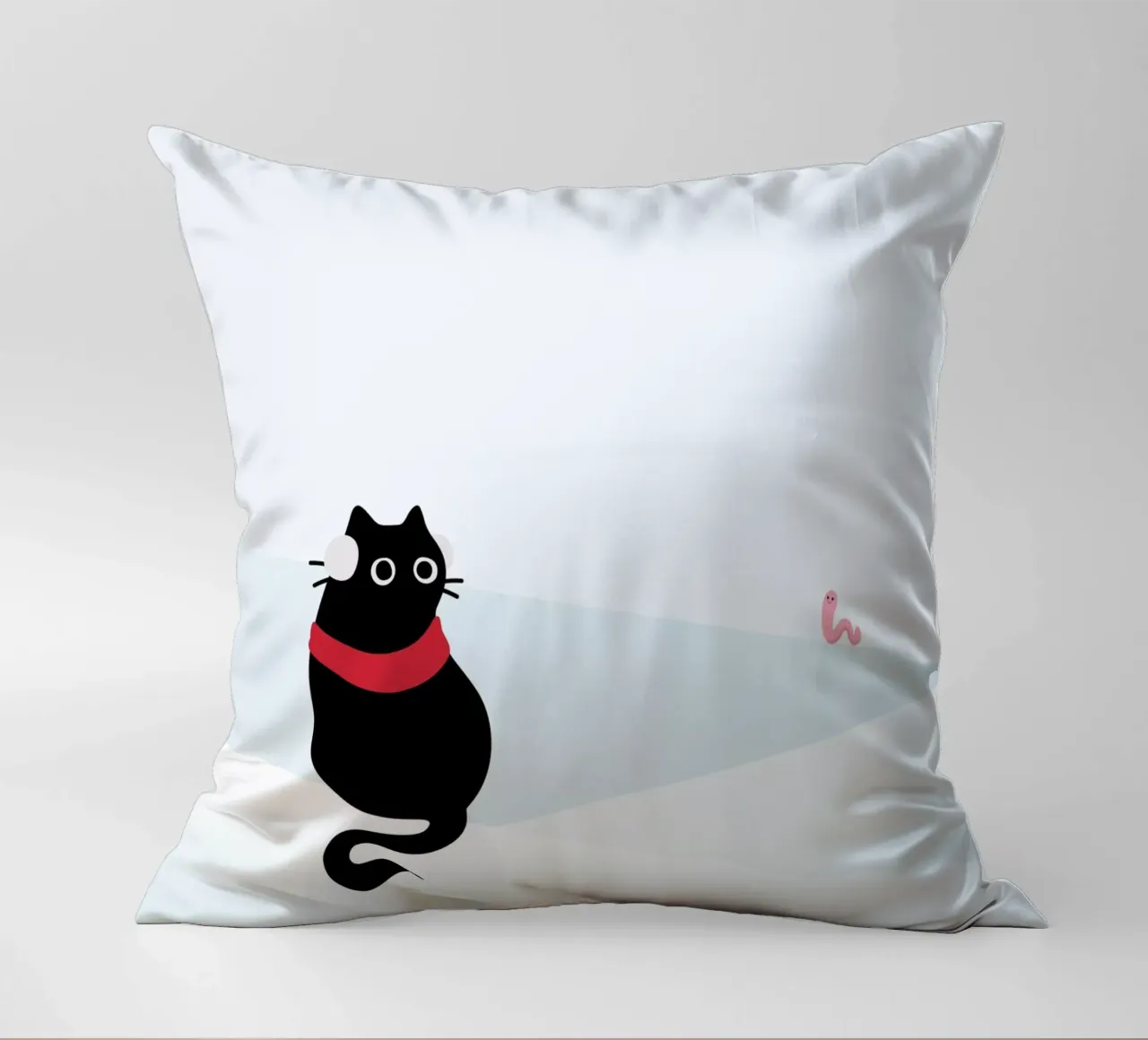 Gatto e verme #1 cuscino da Hightown Design