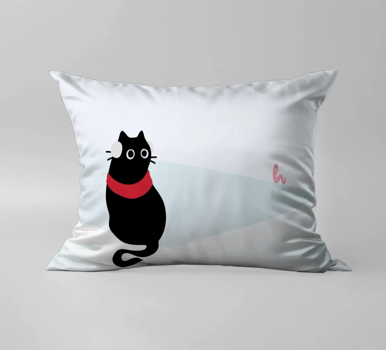 Gatto e verme #1 cuscino da Hightown Design