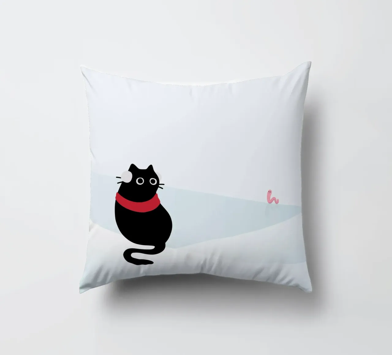 Gatto e verme #1 cuscino da Hightown Design