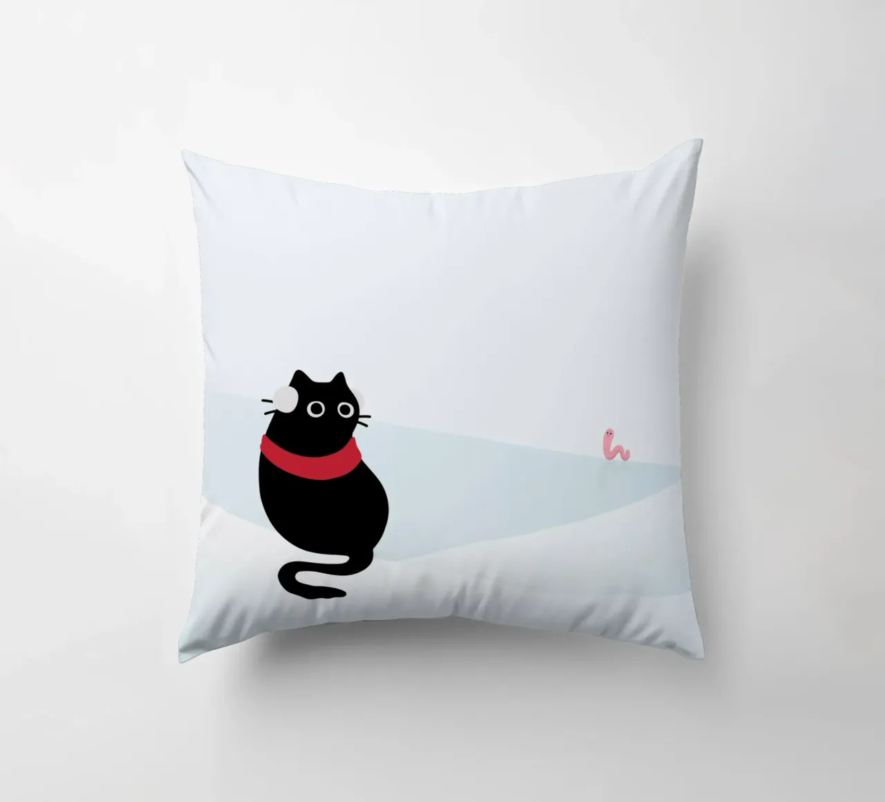 Gatto e verme #1 cuscino da Hightown Design