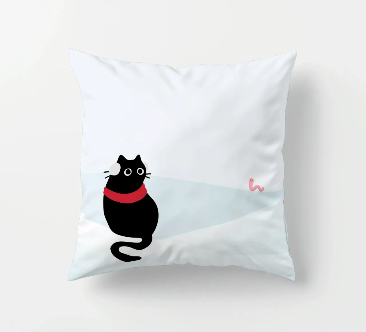 Gatto e verme #1 cuscino da Hightown Design