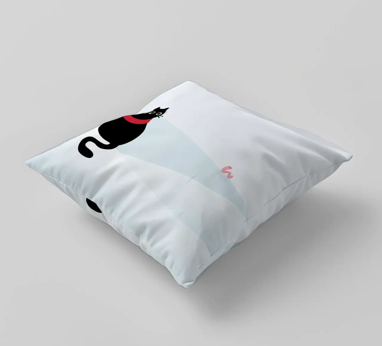 Gatto e verme #1 cuscino da Hightown Design