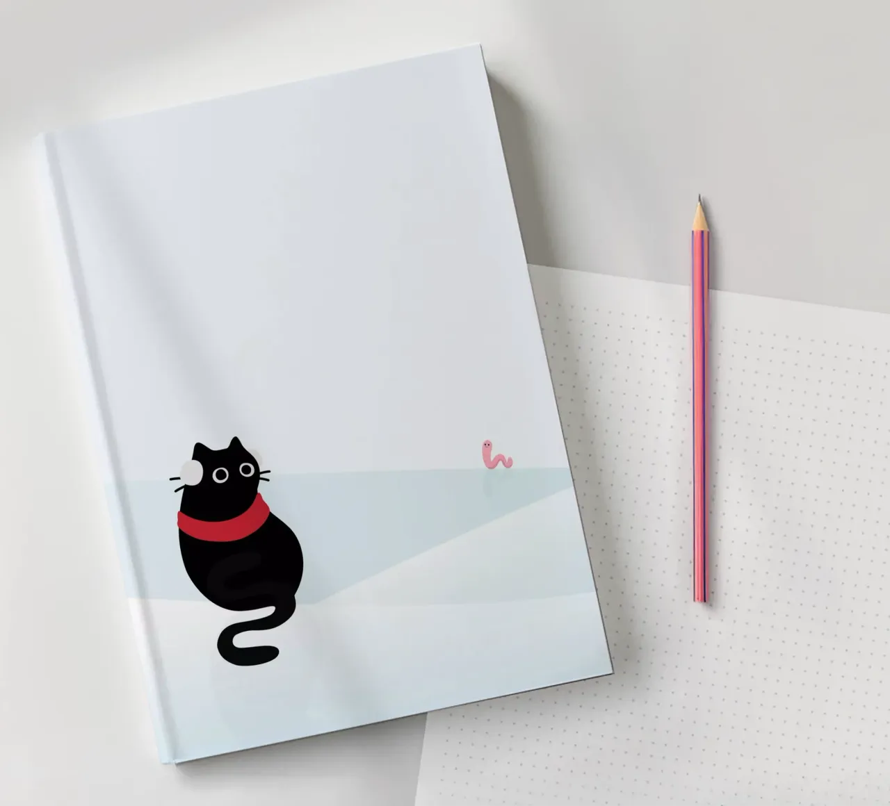 Cat & Worm #1 notebook by Hightown Design