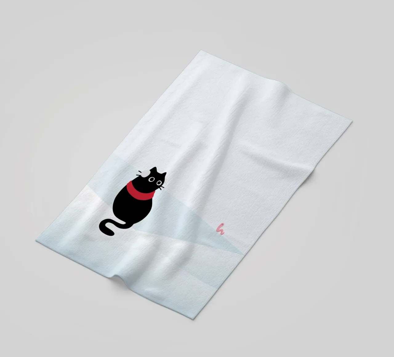 Gatto e verme #1 telo mare da Hightown Design
