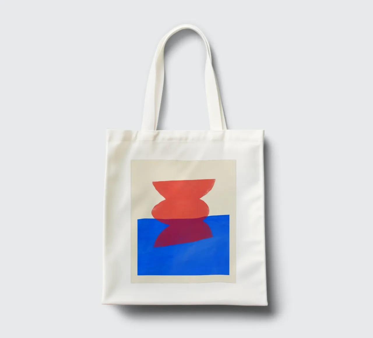Forme astratte rosse e blu borsa in juta da Life of Pie