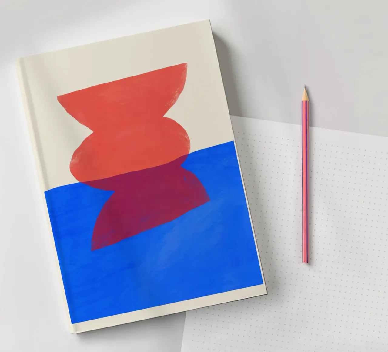 Abstract Red and Blue Shapes notebook by Life of Pie