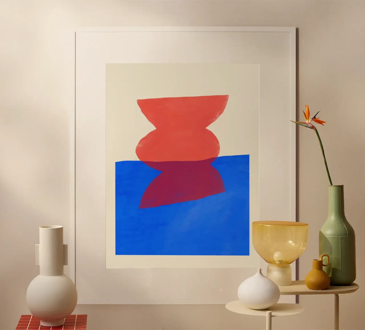 Forme astratte rosse e blu carta hahnemühle da Life of Pie