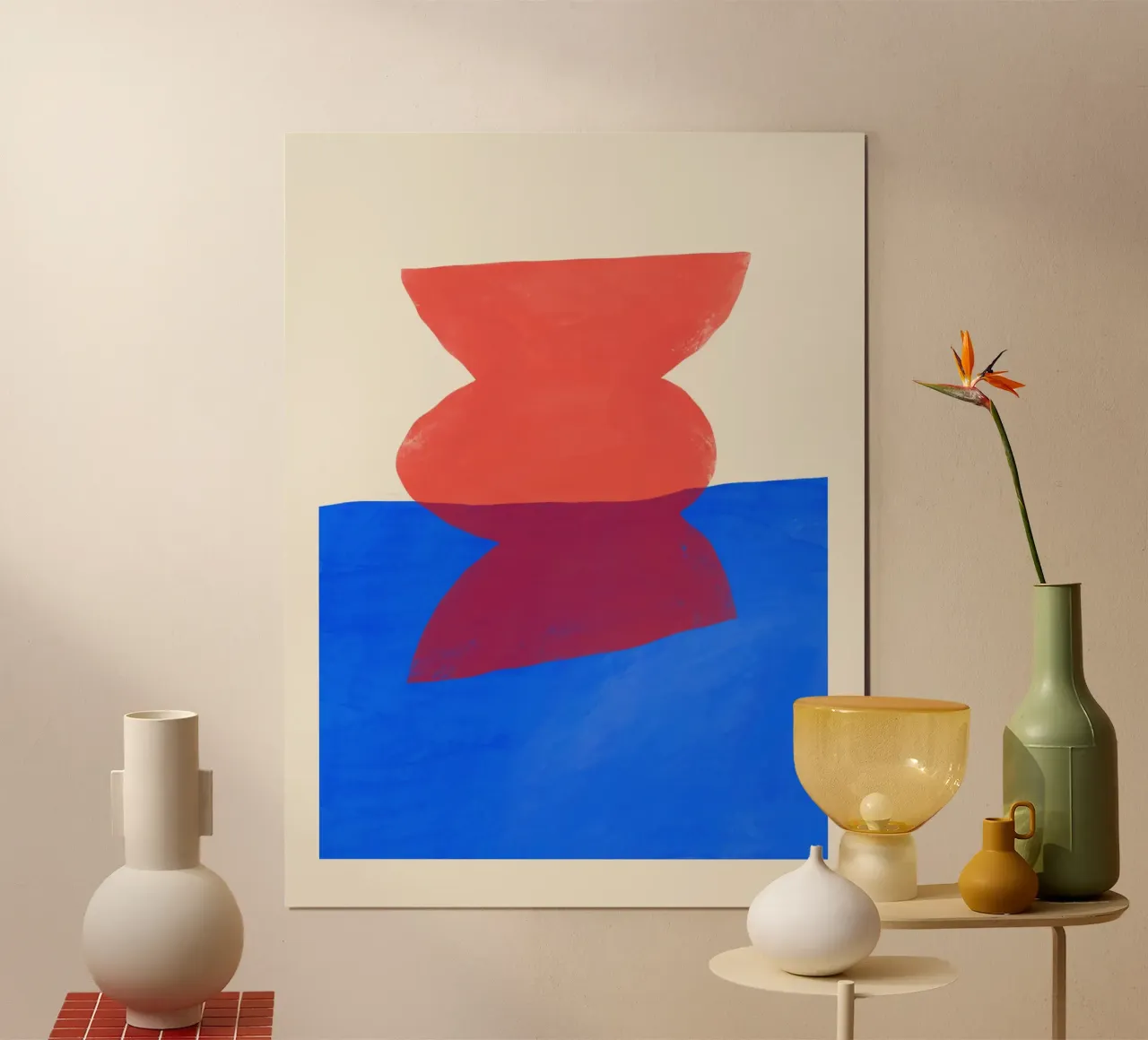 Forme astratte rosse e blu carta hahnemühle da Life of Pie