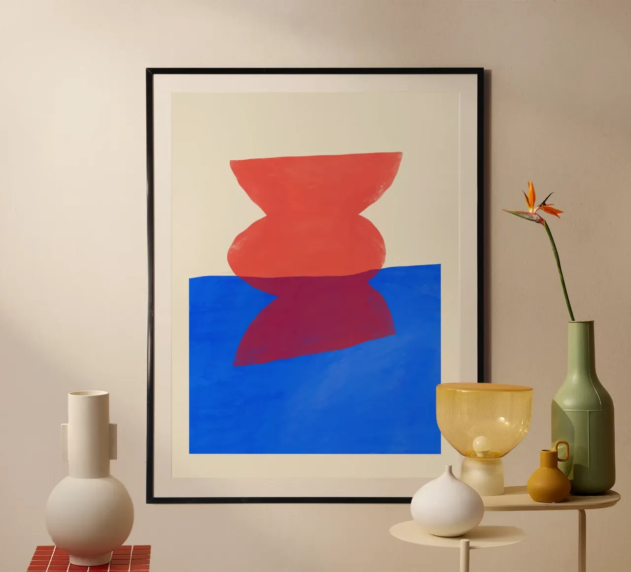 Forme astratte rosse e blu carta hahnemühle da Life of Pie