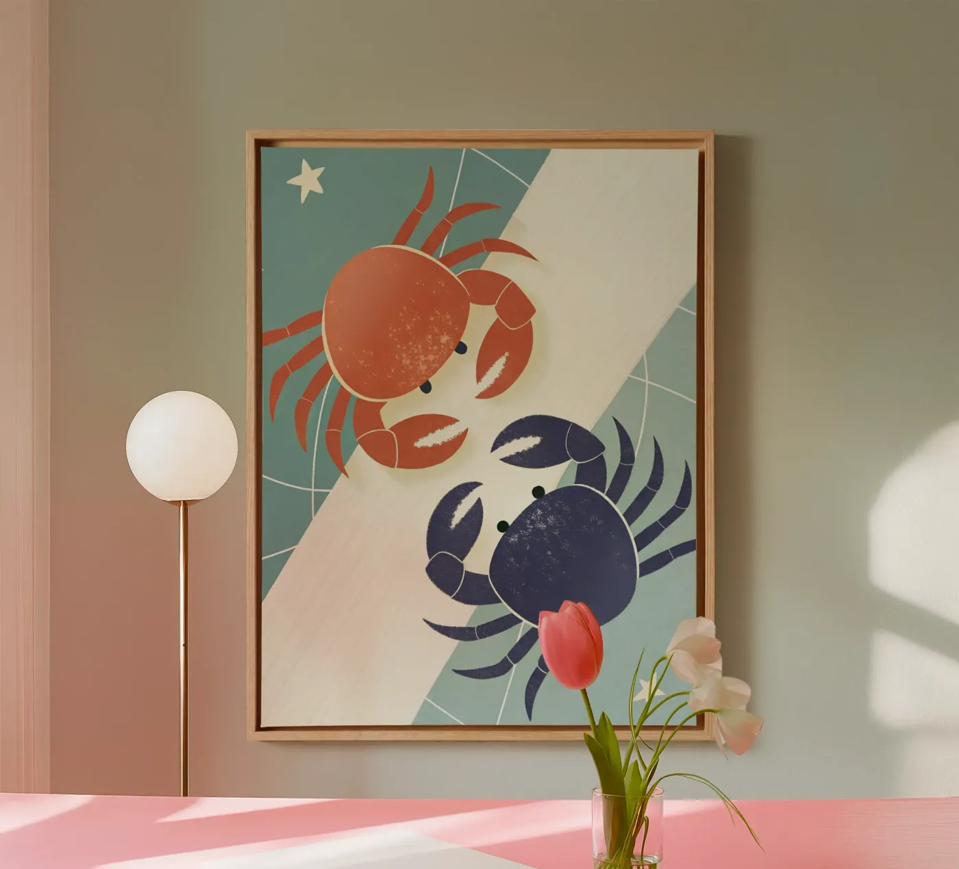 Twee krabben canvas van LOYAL SHOP