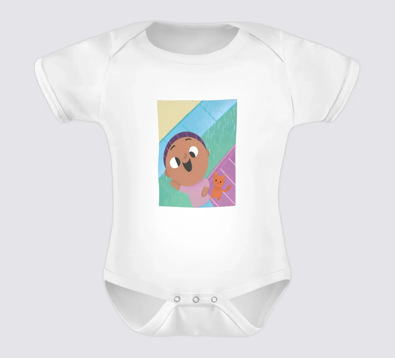 Ragazzo e gatto body neonato maniche corte da LOYAL SHOP