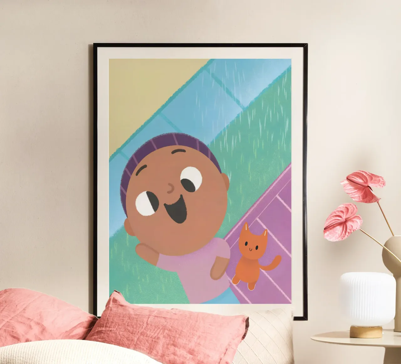 Ragazzo e gatto poster da LOYAL SHOP