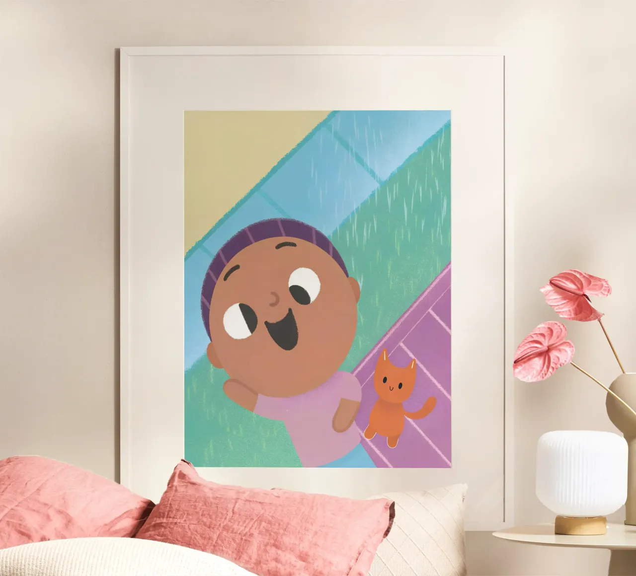 Ragazzo e gatto poster da LOYAL SHOP