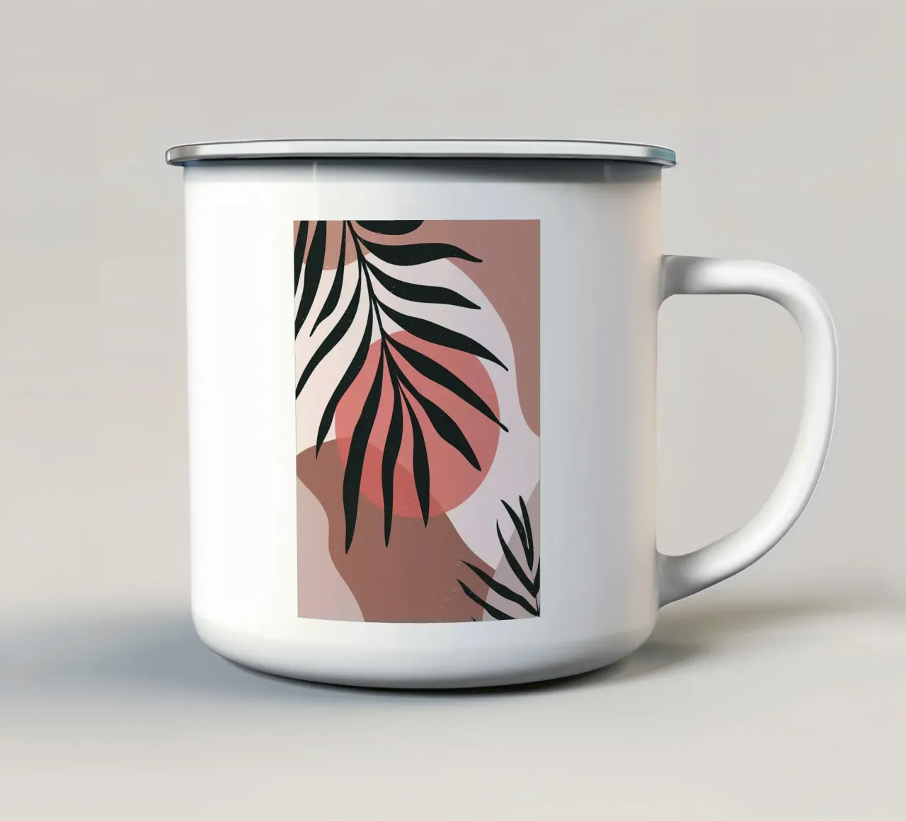 Arte boho a foglie tropicali tazza in smalto da Locquinn Fuller