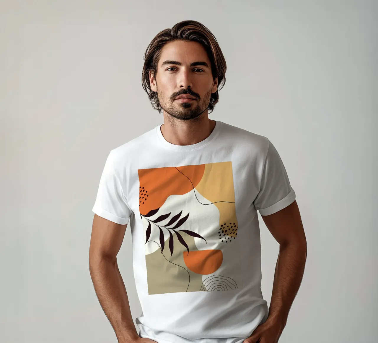 Forme di linee di foglie tropicali t-shirt da Locquinn Fuller