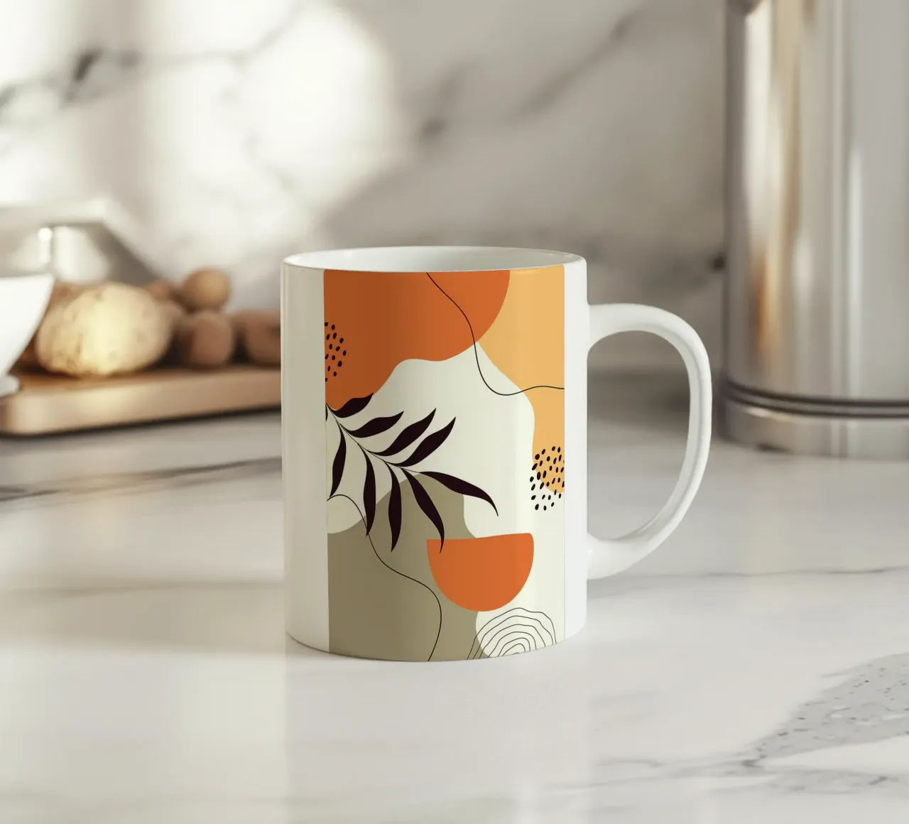 Forme di linee di foglie tropicali tazza in ceramica da Locquinn Fuller