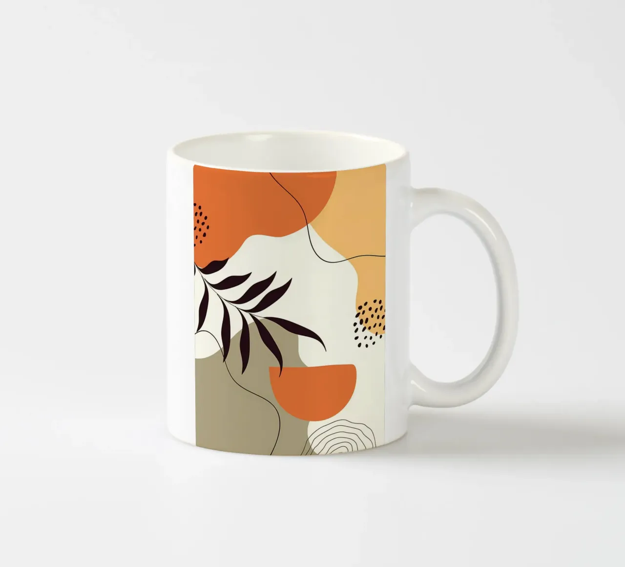 Forme di linee di foglie tropicali tazza in ceramica da Locquinn Fuller
