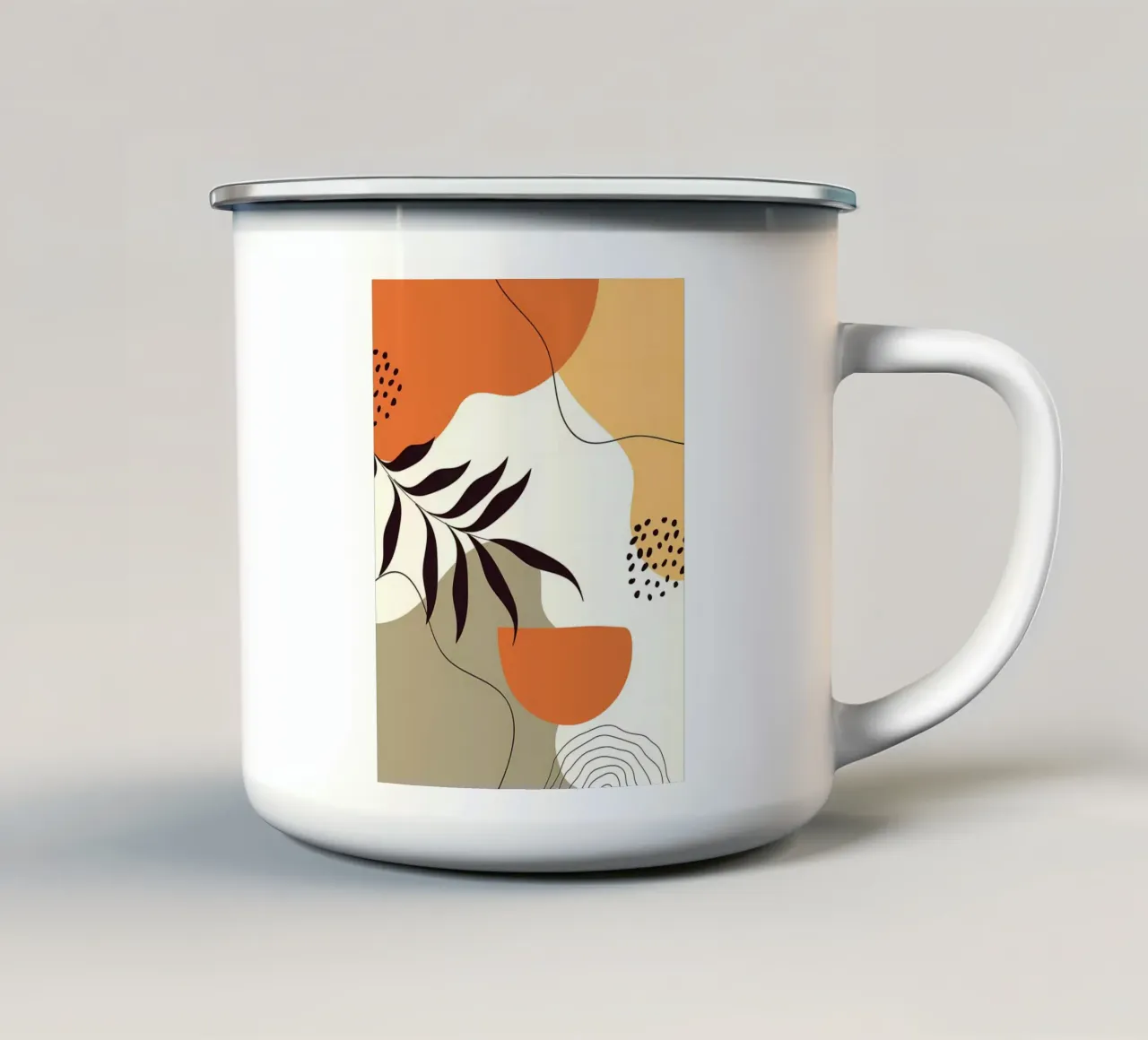 Forme di linee di foglie tropicali tazza in smalto da Locquinn Fuller