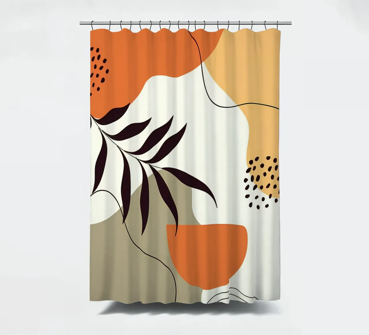 Forme di linee di foglie tropicali tenda da doccia da Locquinn Fuller
