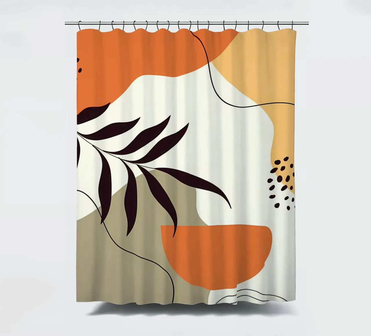 Forme di linee di foglie tropicali tenda da doccia da Locquinn Fuller
