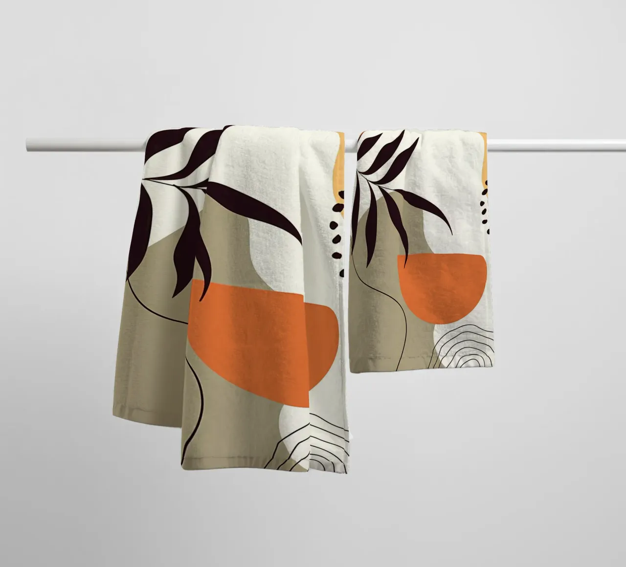 Forme di linee di foglie tropicali asciugamano da bagno da Locquinn Fuller
