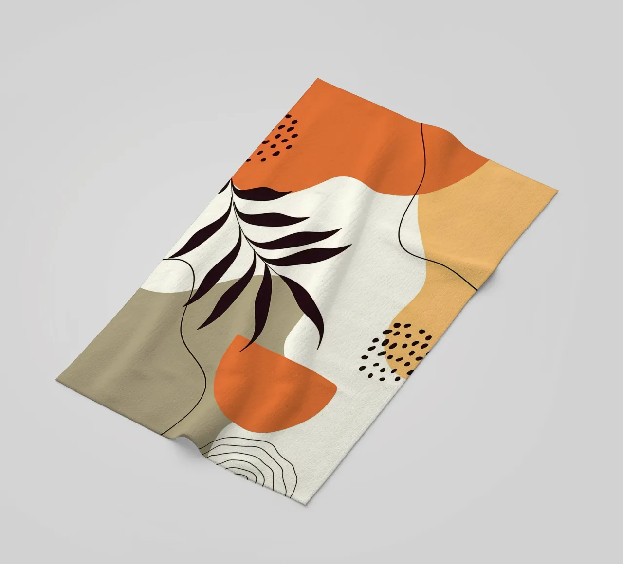 Forme di linee di foglie tropicali telo mare da Locquinn Fuller