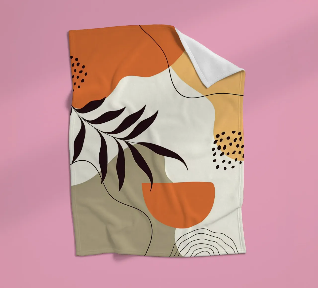 Forme di linee di foglie tropicali coperta in pile da Locquinn Fuller