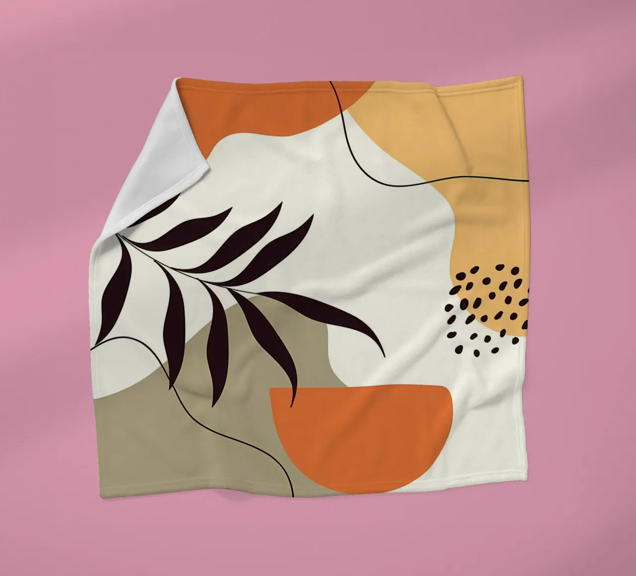 Forme di linee di foglie tropicali coperta in pile da Locquinn Fuller