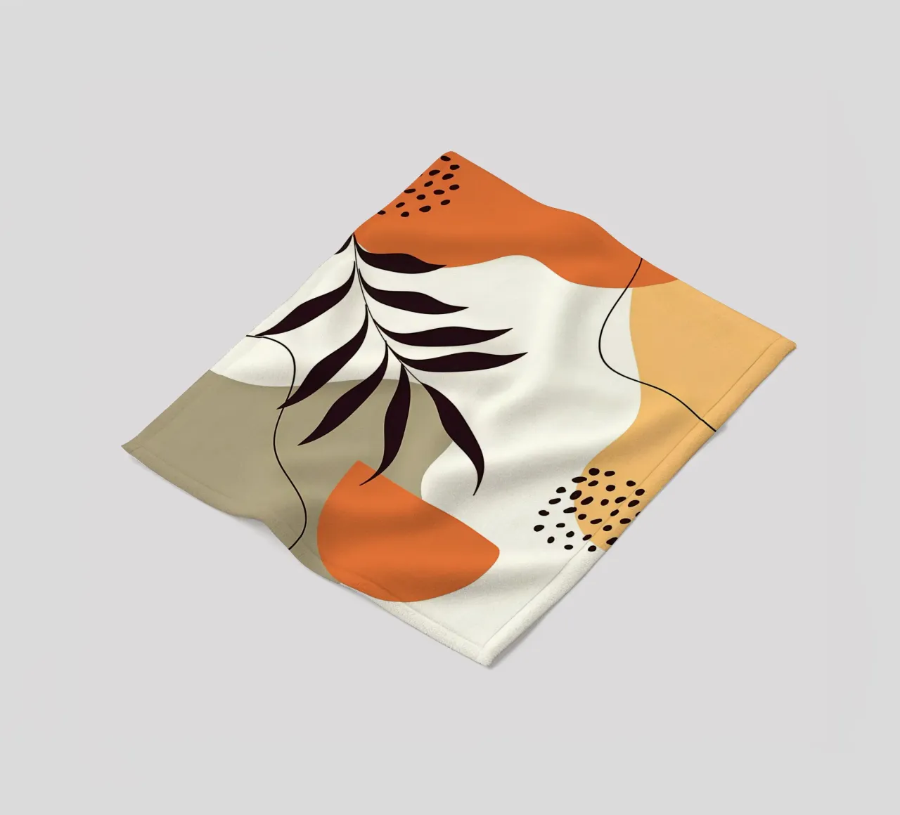 Forme di linee di foglie tropicali coperta in pile da Locquinn Fuller