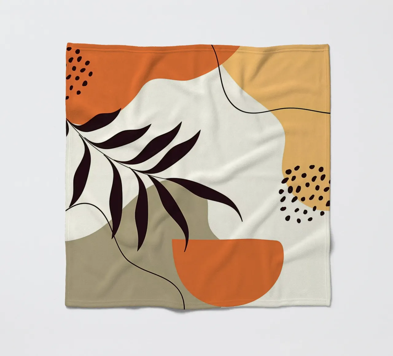 Forme di linee di foglie tropicali coperta in pile da Locquinn Fuller