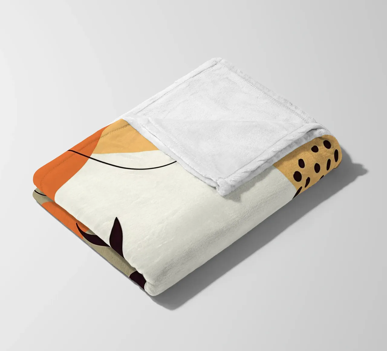 Forme di linee di foglie tropicali coperta in pile da Locquinn Fuller