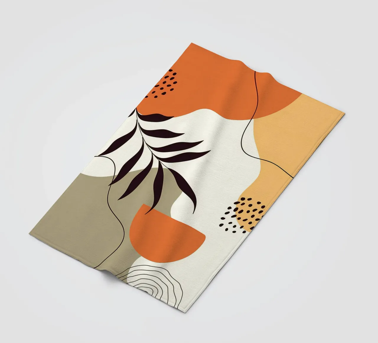 Forme di linee di foglie tropicali coperta in pile da Locquinn Fuller