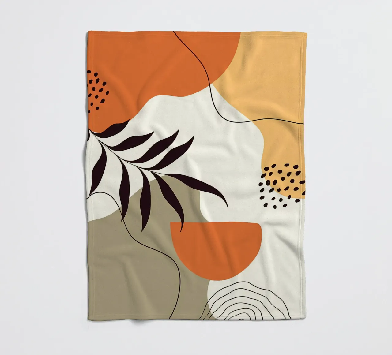 Forme di linee di foglie tropicali coperta in pile da Locquinn Fuller