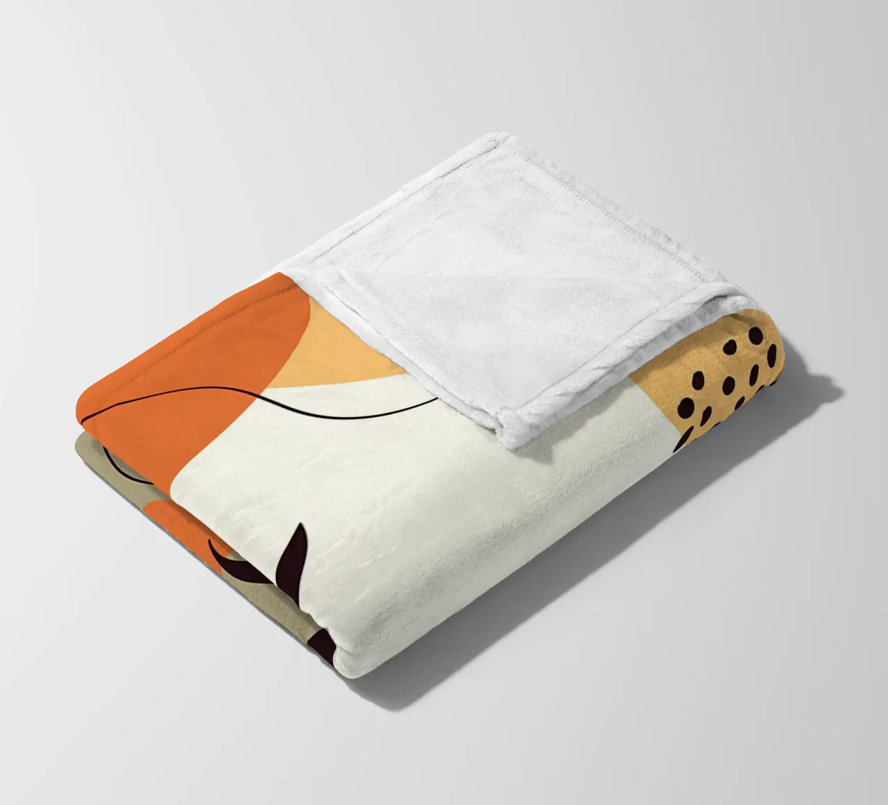 Forme di linee di foglie tropicali coperta in pile da Locquinn Fuller