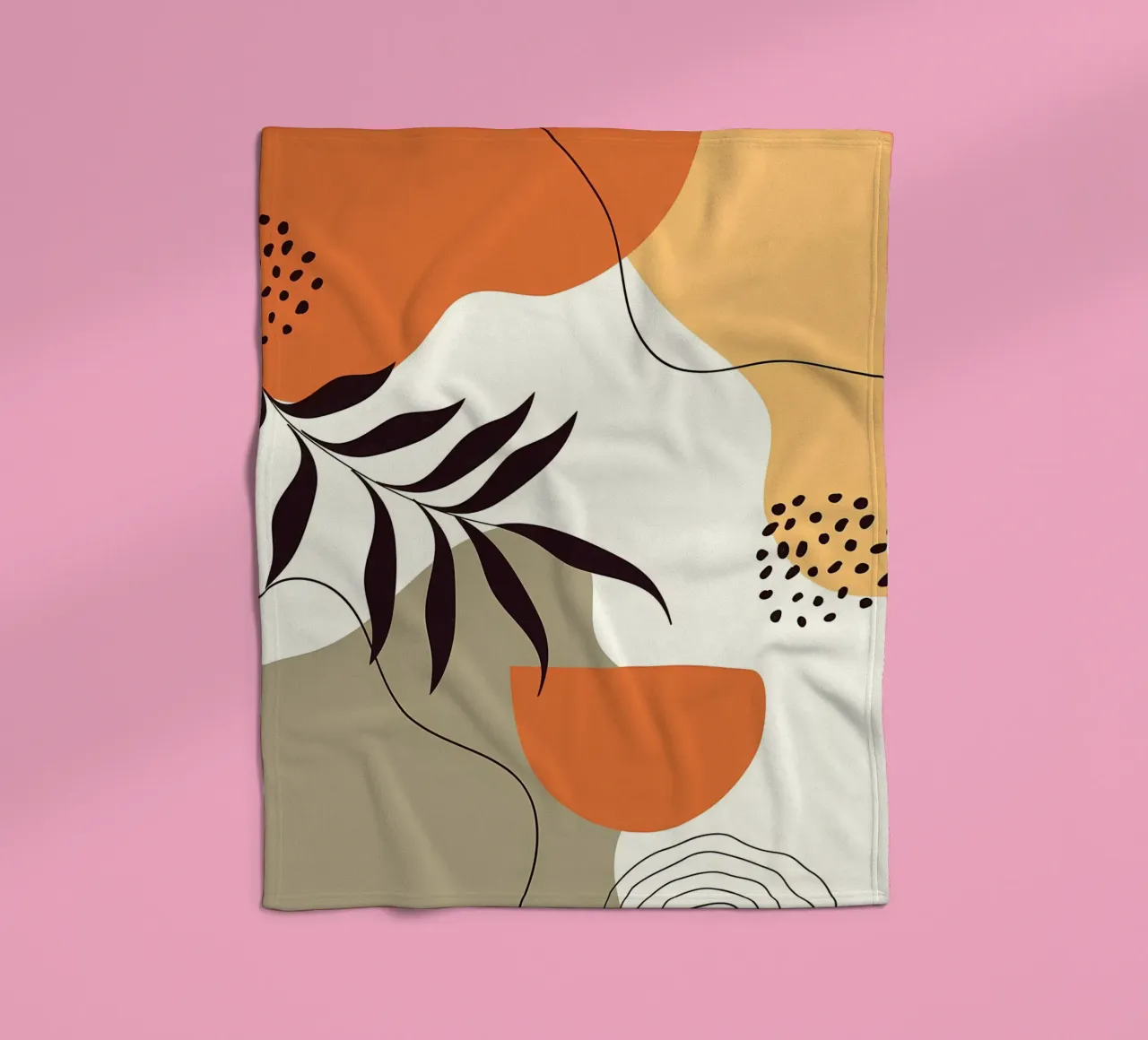Forme di linee di foglie tropicali coperta in pile da Locquinn Fuller
