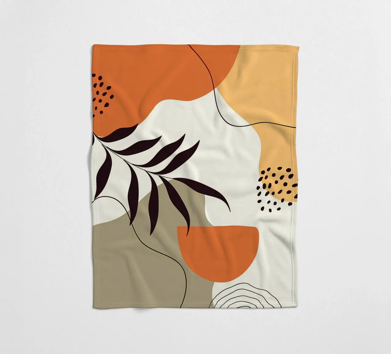 Forme di linee di foglie tropicali coperta in pile da Locquinn Fuller