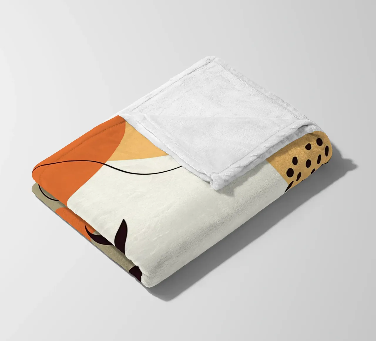 Forme di linee di foglie tropicali coperta in pile da Locquinn Fuller