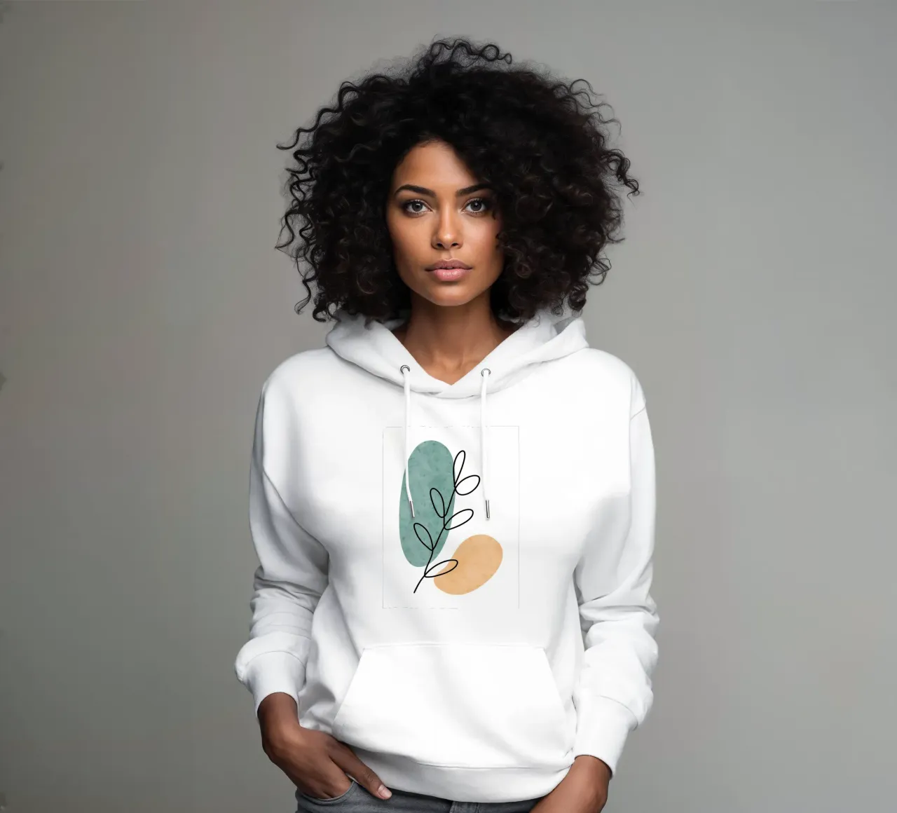 Botanico astratto felpa con cappuccio da Locquinn Fuller