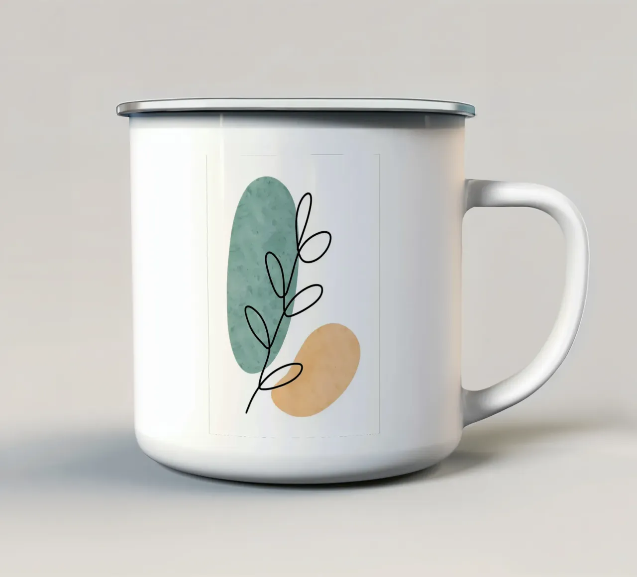Botanico astratto tazza in smalto da Locquinn Fuller
