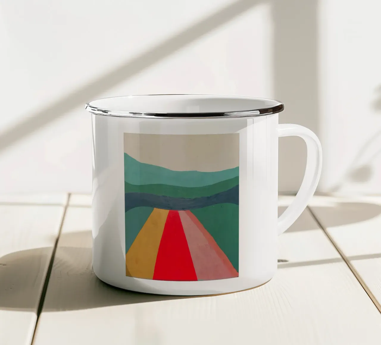 Campi di colore Orizzonte tazza in smalto da Kunst und Kontrast