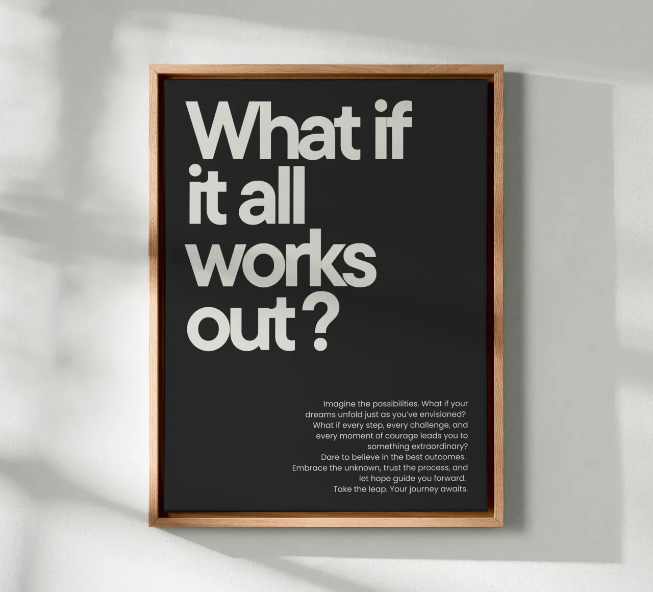 What if it all works out - dark canvas van NoordalLiving