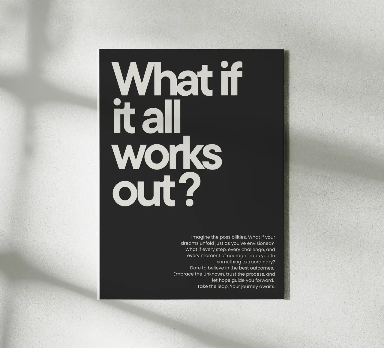 What if it all works out - dark canvas van NoordalLiving
