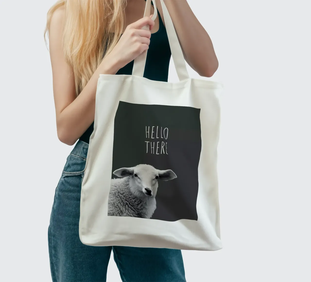 HELLO THERE borsa in juta da Fjöllart