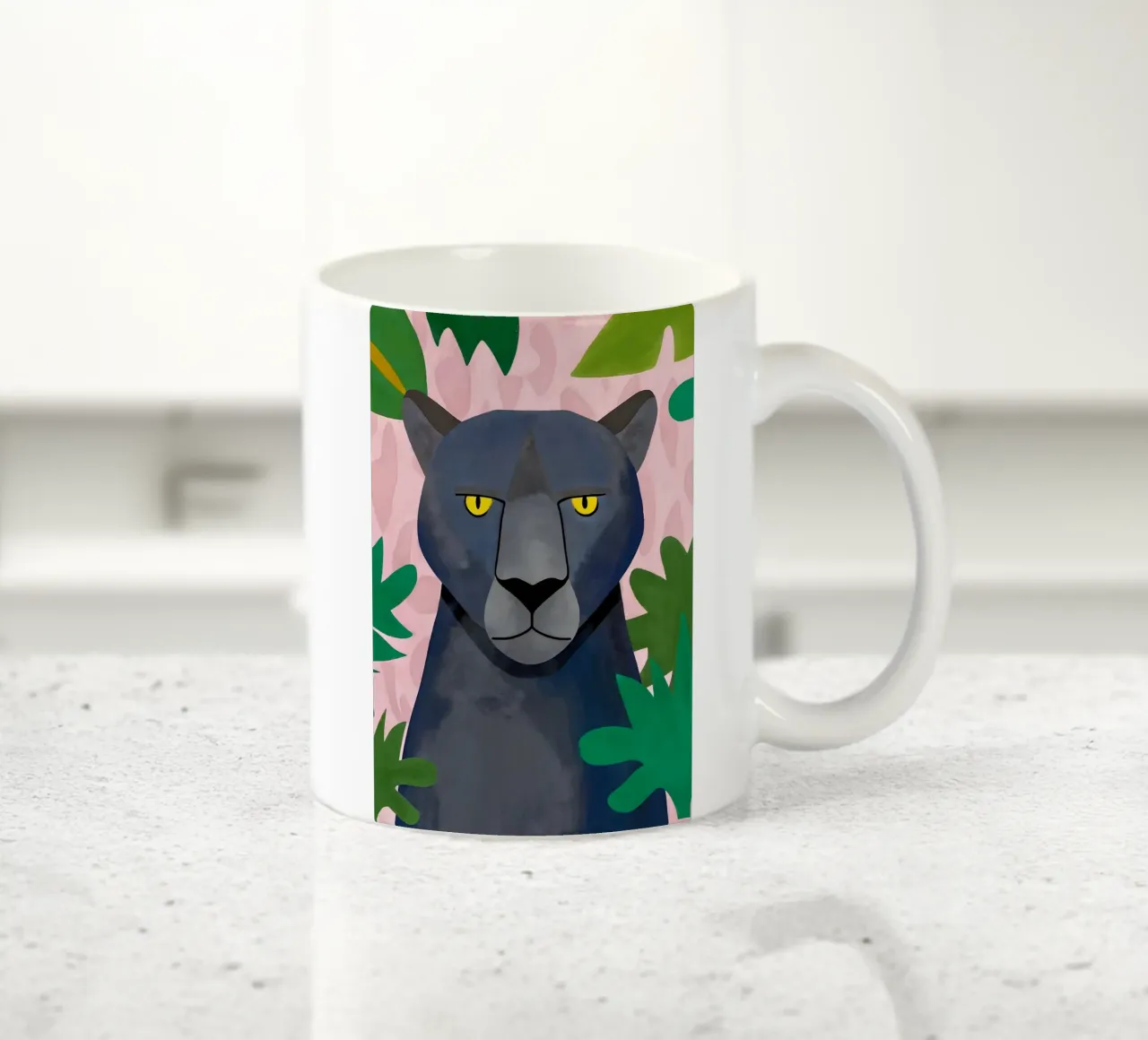Pantera di mezzanotte tazza in ceramica da Studio Sori
