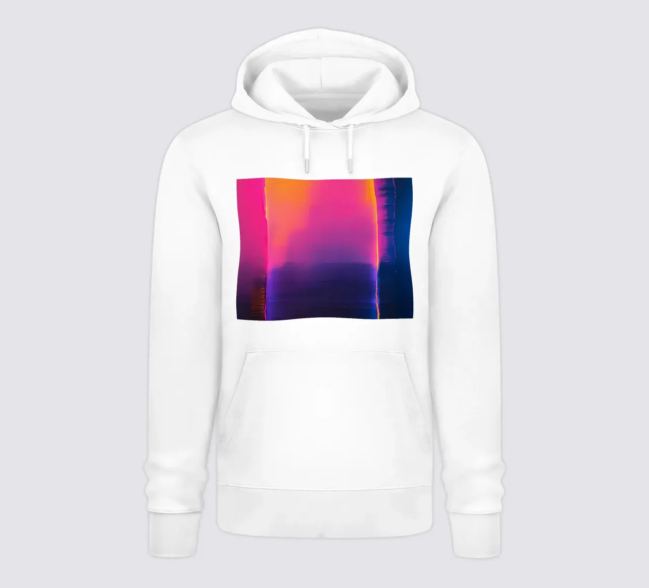 Astratto digitale glitch con tonalità rosa, arancione e viola felpa con cappuccio da DesignDoodle
