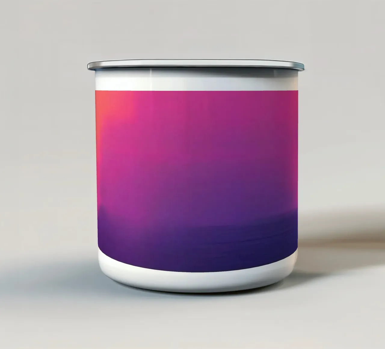 Astratto digitale glitch con tonalità rosa, arancione e viola tazza in smalto da DesignDoodle