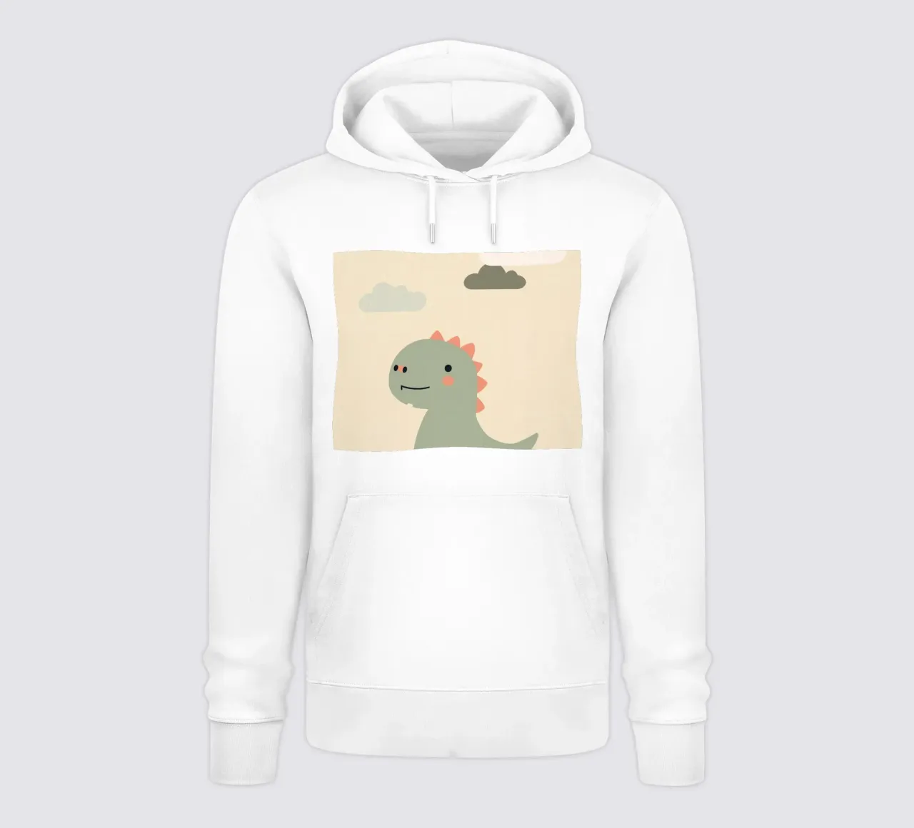 Illustrazione di un simpatico dinosauro e di un arcobaleno felpa con cappuccio da DesignDoodle