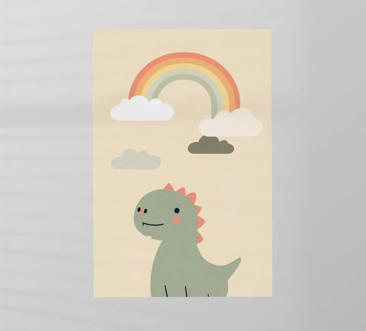 Illustrazione di un simpatico dinosauro e di un arcobaleno pellicola backlit da DesignDoodle