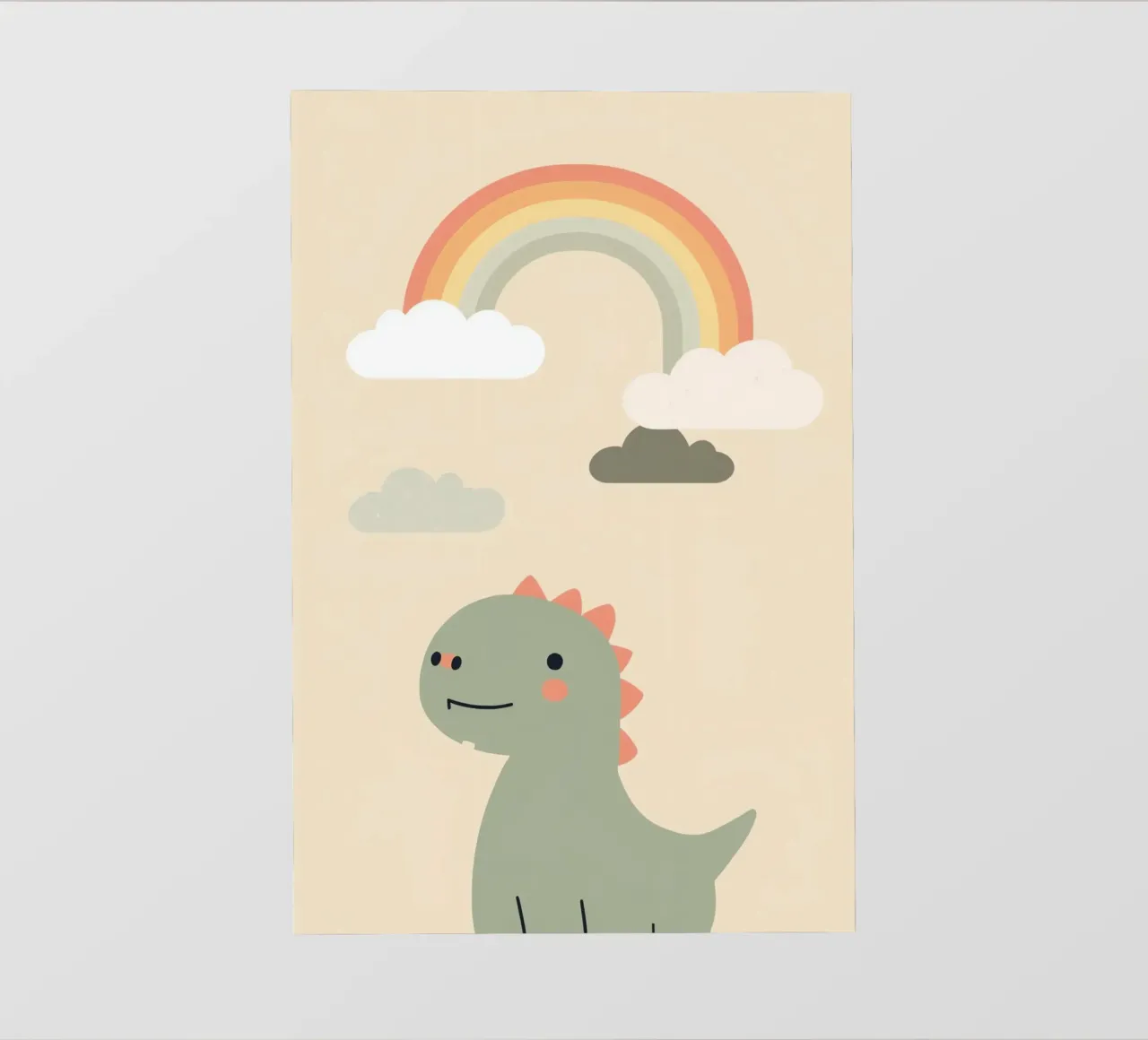 Illustrazione di un simpatico dinosauro e di un arcobaleno pellicola backlit da DesignDoodle